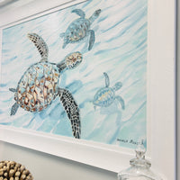 Trio of Turtles Below the Surface Framed Print