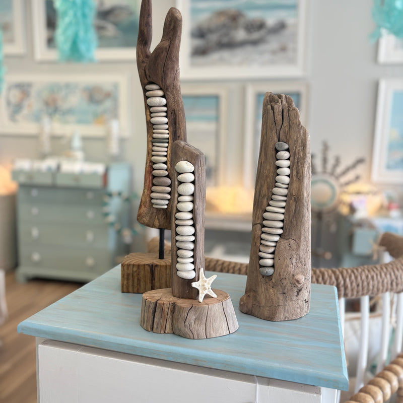Assorted Driftwood and Pebble Sculptures