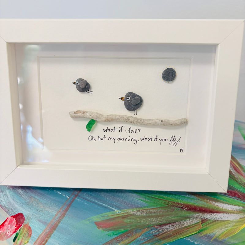 Assorted Inspiring Bird Pebble & Driftwood Art