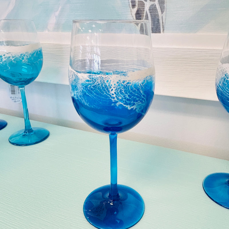 Beach Inspired Resin Wine Glass