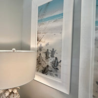 Sea Turtle Hatchlings on the Shore Framed Prints