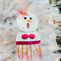 Hand Painted Sand Dollar Hula Girl Christmas Ornaments