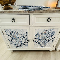 Coastal Cabinet 2 Doors and Drawers w/ Anastasia Musick Artwork
