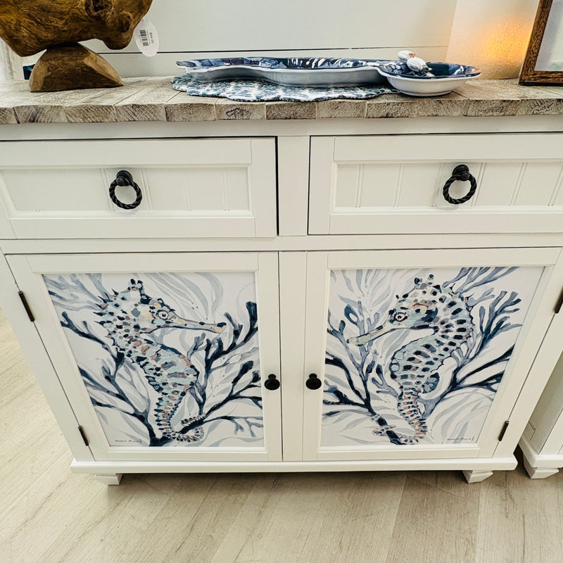 Coastal Cabinet 2 Doors and Drawers w/ Anastasia Musick Artwork