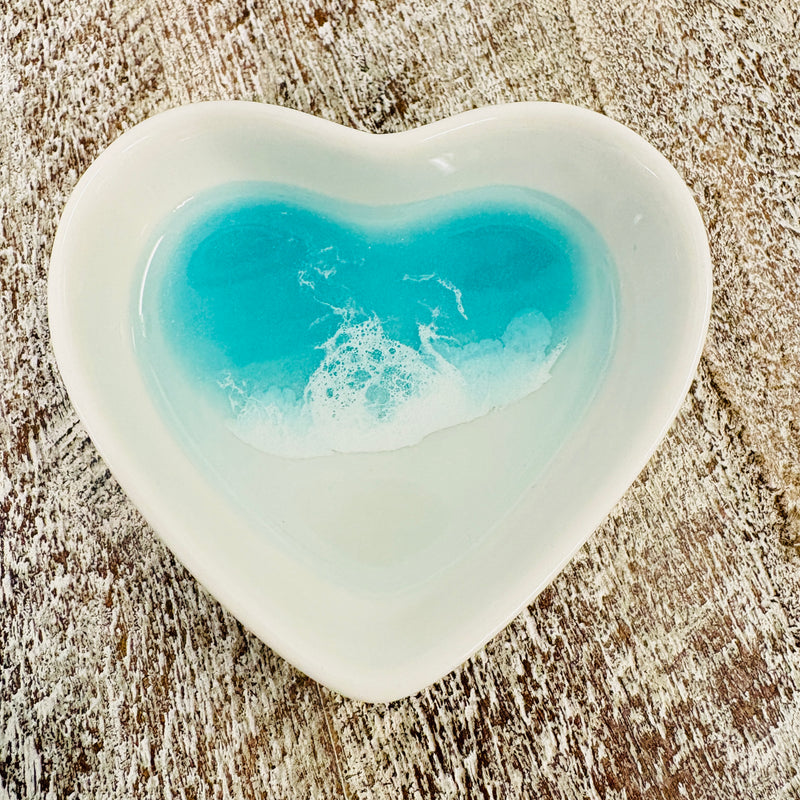 Assorted Resin Poured Heart Ring Dishes