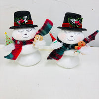 Assorted Stacked Sea Urchin Snow People Christmas Ornaments