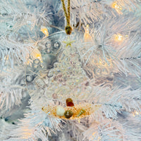 Assorted 4" Acrylic Coastal Tree Christmas Ornaments w/ Glass, Shells, Sand, & Resin