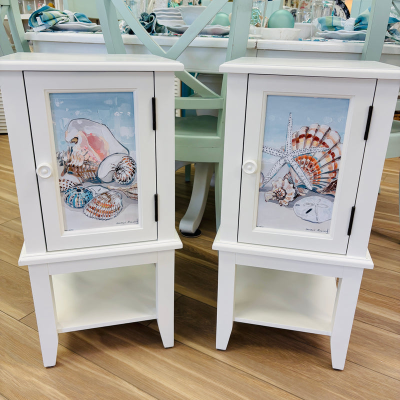 Coastal Accent Table/Cabinet w/ Anastasia Musick Art