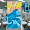 26"x 50" Framed Original Sun and Waves