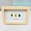 Assorted Christmas Trees Framed Seashell & Driftwood Art