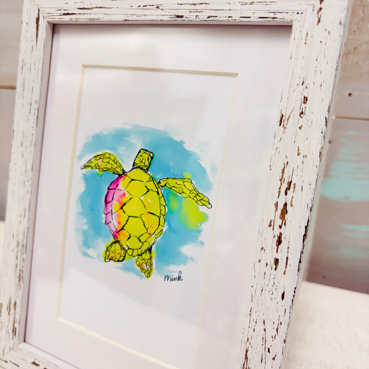 Turtle: Sammy Watercolor Framed Print