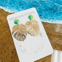 Assorted Monstera Leaf Inspired Polymer Clay Earrings