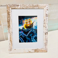 Octopus Deep Sea Navigator Watercolor Framed Print
