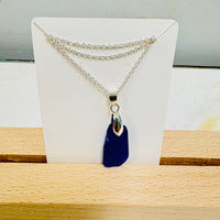 Sea Glass Drop Necklace- Large Chunk w/ Bail
