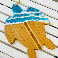 Assorted Sea Turtle Bamboo Charcuterie Boards w/Resin