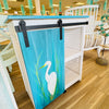 Hand Painted Sliding Barn Door Cabinet/Coffee Bar