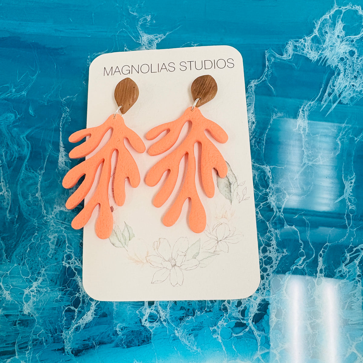 Assorted Polymer Coral Shaped Clay Bail Earrings