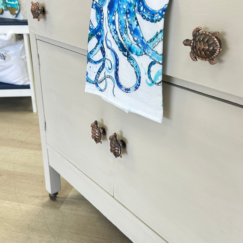 Refinished Wooden Antique Cabinet w/ Wooden Wheels