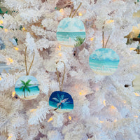 Assorted Hand Painted Dried Sand Dollar Christmas Ornaments