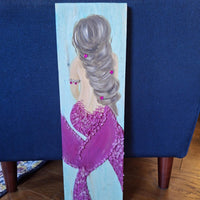 Assorted Mermaid Paintings on Wood w/Glass Embellishments Sunshine & Sweet Peas Coastal Decor