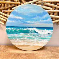 Coastal Seascape on Round Canvas