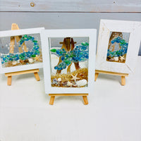 Assorted Mini Framed Resin Art w/ Wooden Easel