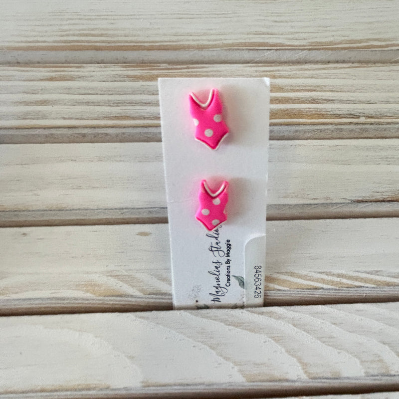 Bathing Suit Stud Polymer Clay Earrings