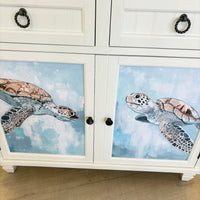 Coastal Cabinet 2 Doors and Drawers w/ Anastasia Musick Artwork