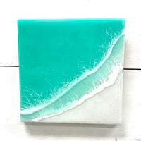 Beach Inspired Resin Art Sunshine & Sweet Peas Coastal Decor