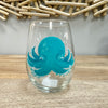 Assorted Ocean Inspired Hand Painted Stemless Wine Glasses