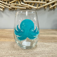 Assorted Ocean Inspired Hand Painted Stemless Wine Glasses