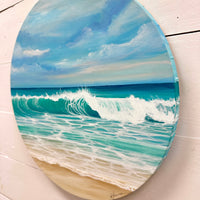 Coastal Seascape on Round Canvas