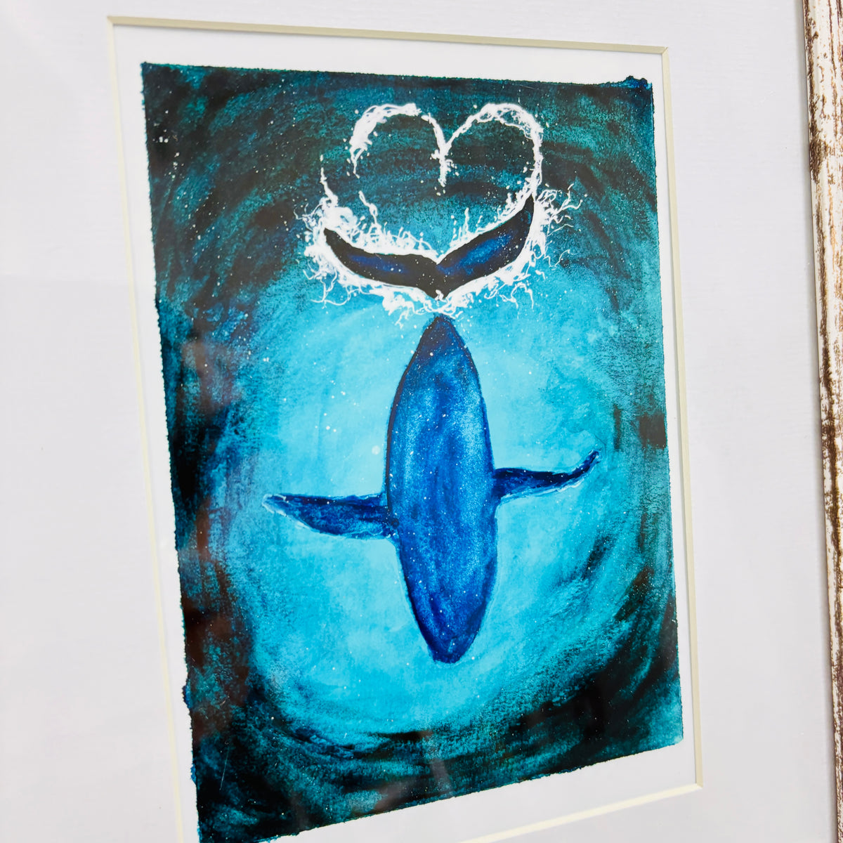 Whale: Leave Love In Your Wake Watercolor Framed Print