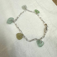 Sea Glass and Gold Filled Chain Bracelet