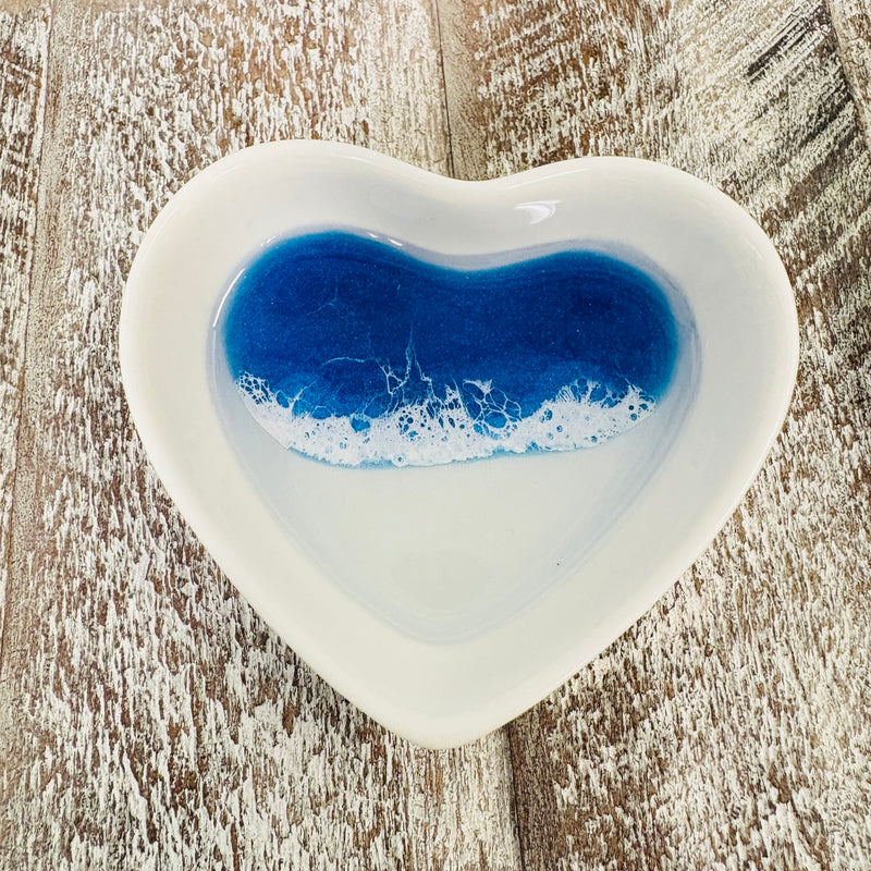 Assorted Resin Poured Heart Ring Dishes