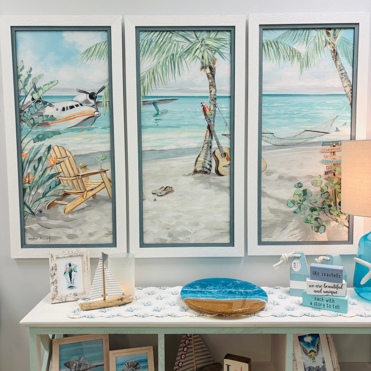 Jimmy Buffett Tribute Framed 3 Panel Print