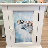 Coastal Accent Table/Cabinet w/ Anastasia Musick Art