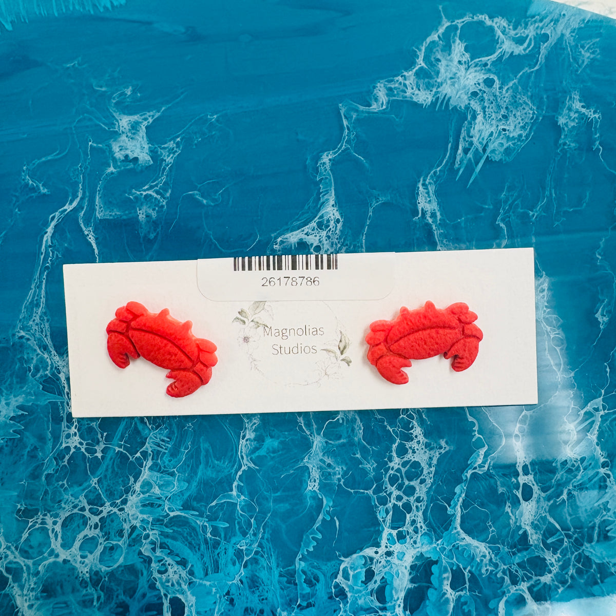 Assorted Crab Stud Polymer Clay Earrings