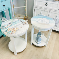 Coastal Accent Table w/ Anastasia Musick Art