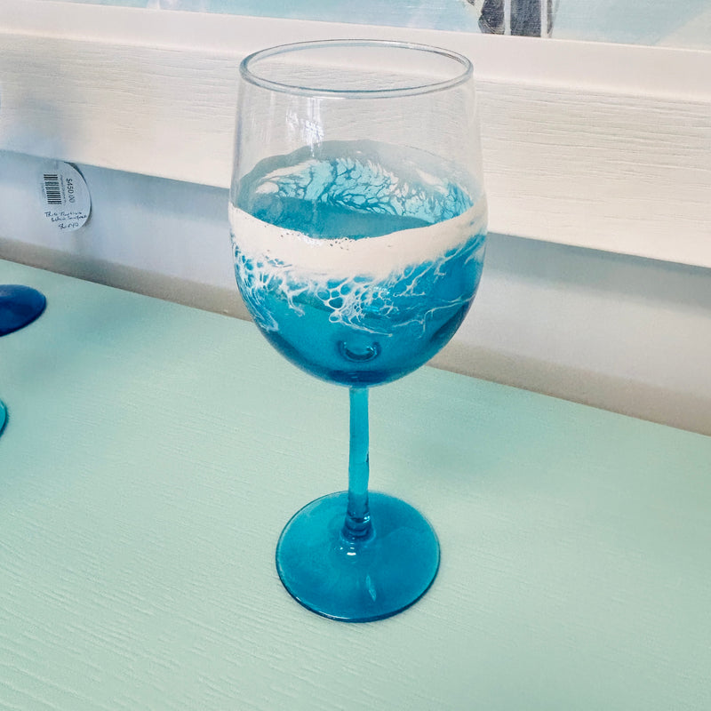 Beach Inspired Resin Wine Glass