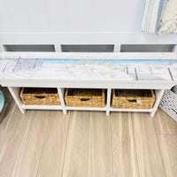 Long Bench w/ 3 Removable Baskets w/ Anastasia Musick Artwork