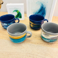 Assorted Artist Painted Ceramic Mugs