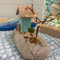 One House Scene on Driftwood - Autumn