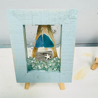 Assorted Mini Framed Resin Art w/ Wooden Easel