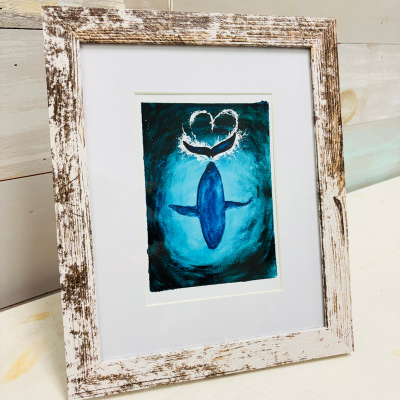 Whale: Leave Love In Your Wake Watercolor Framed Print