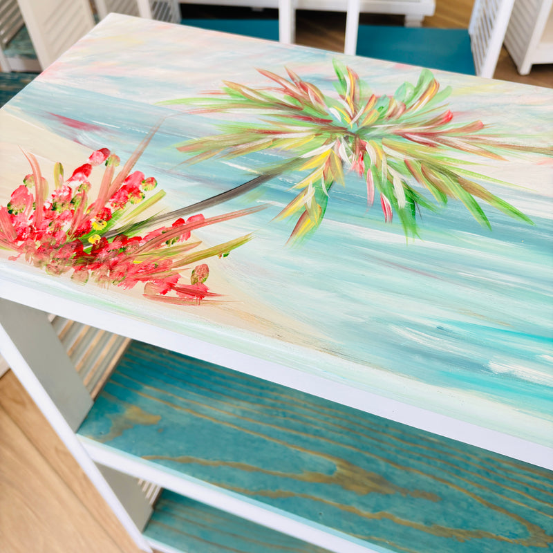 Hand Painted  Entry Table/Sofa Table/Bookshelf
