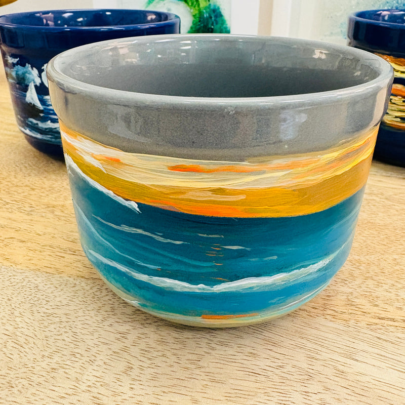 Assorted Artist Painted Ceramic Mugs