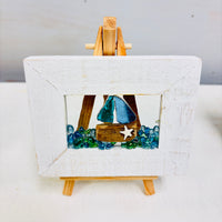 Assorted Mini Framed Resin Art w/ Wooden Easel
