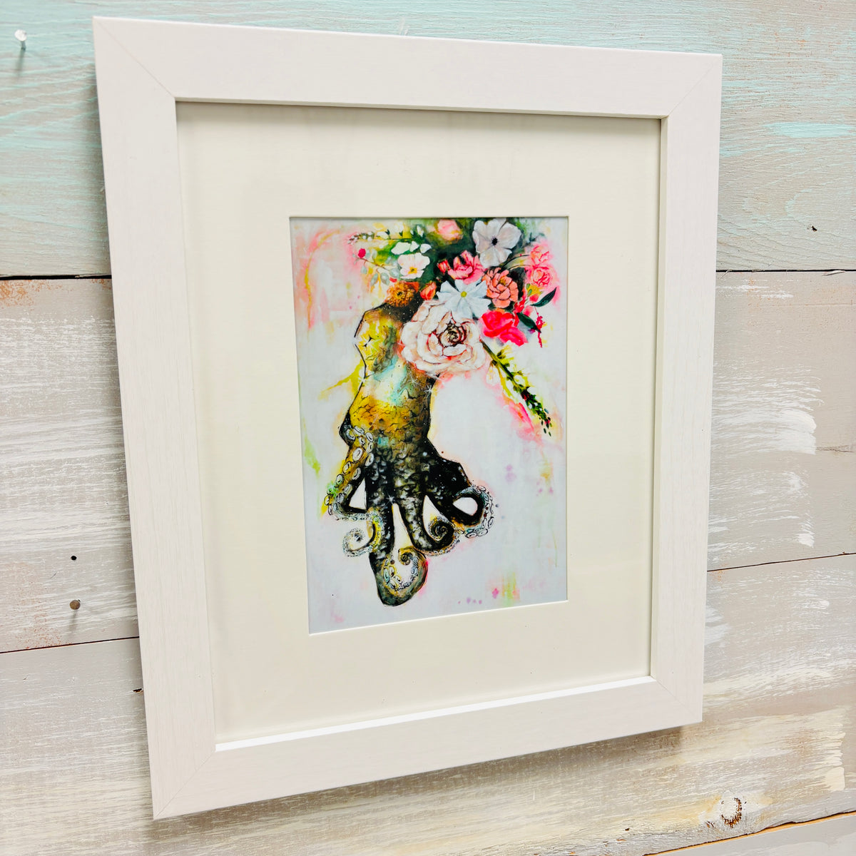 Octopus: Stargazer Watercolor Framed Print; Assorted Sizes