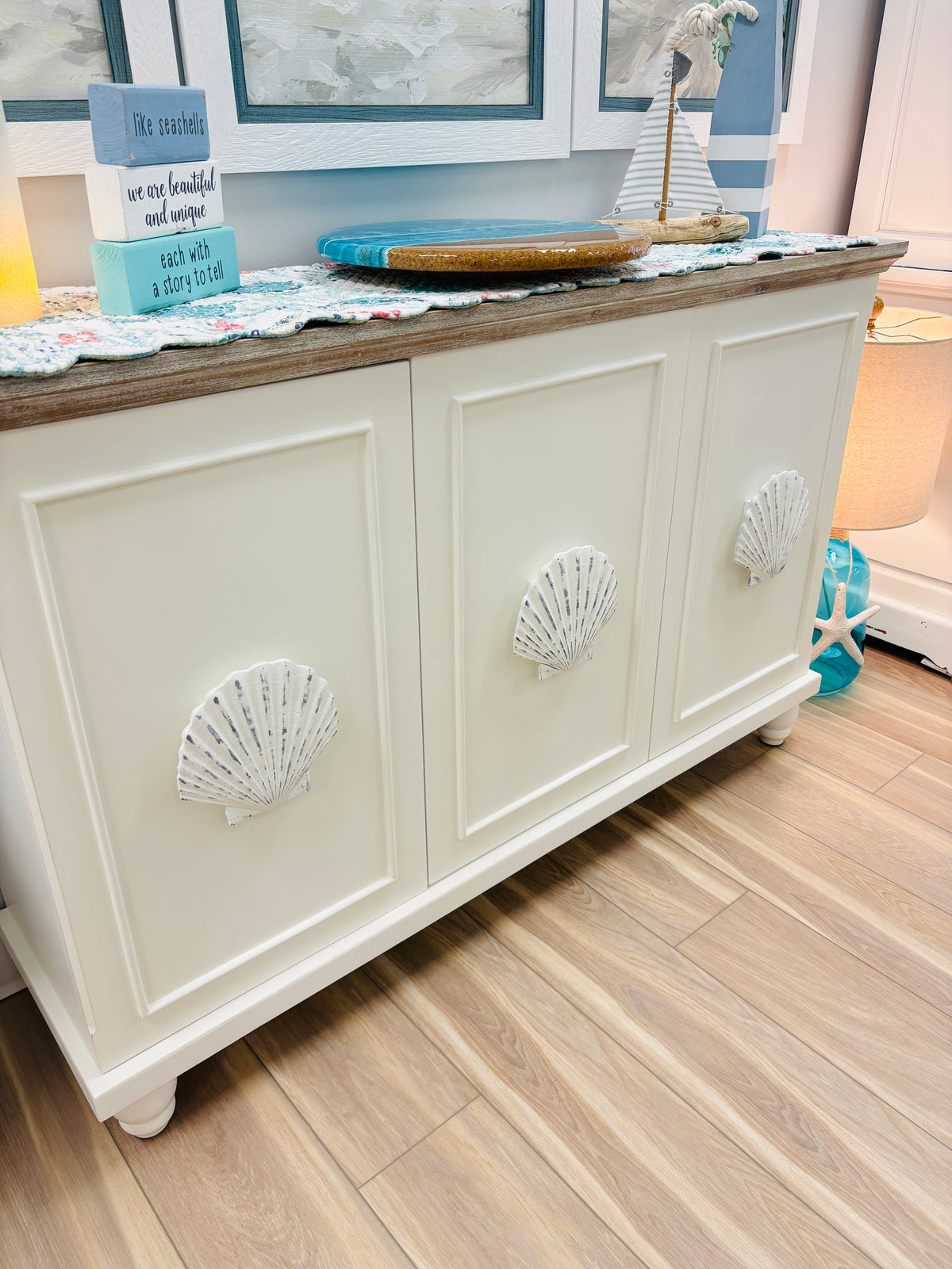 Seashell Accented Credenza